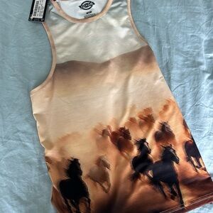 NEW Dickies Running Wild horses tank top
